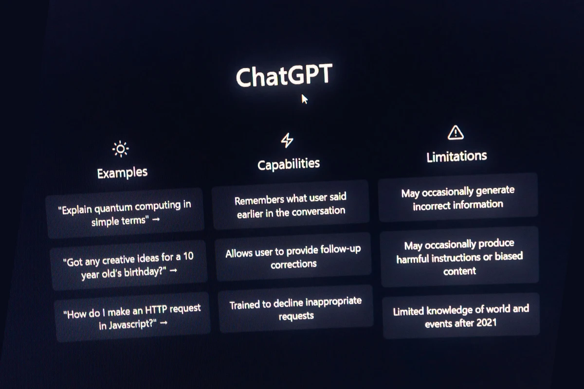 Homepage of ChatGPT, in context of providing AI answers